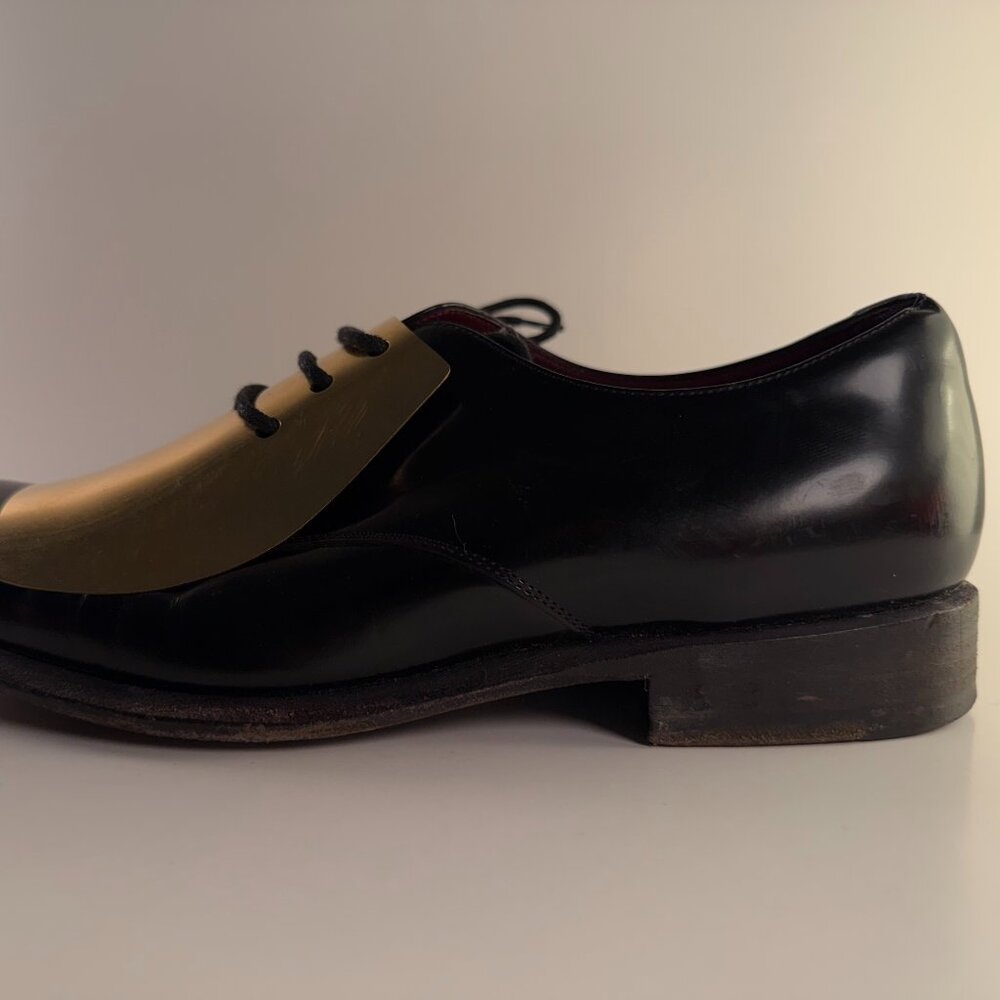 Celine Gold Metal Plate Lace-up Oxfords - Picture 4 of 7